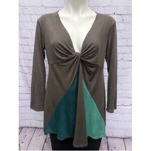 Ella Moss Colorblock 3/4 Sleeve Top Size L